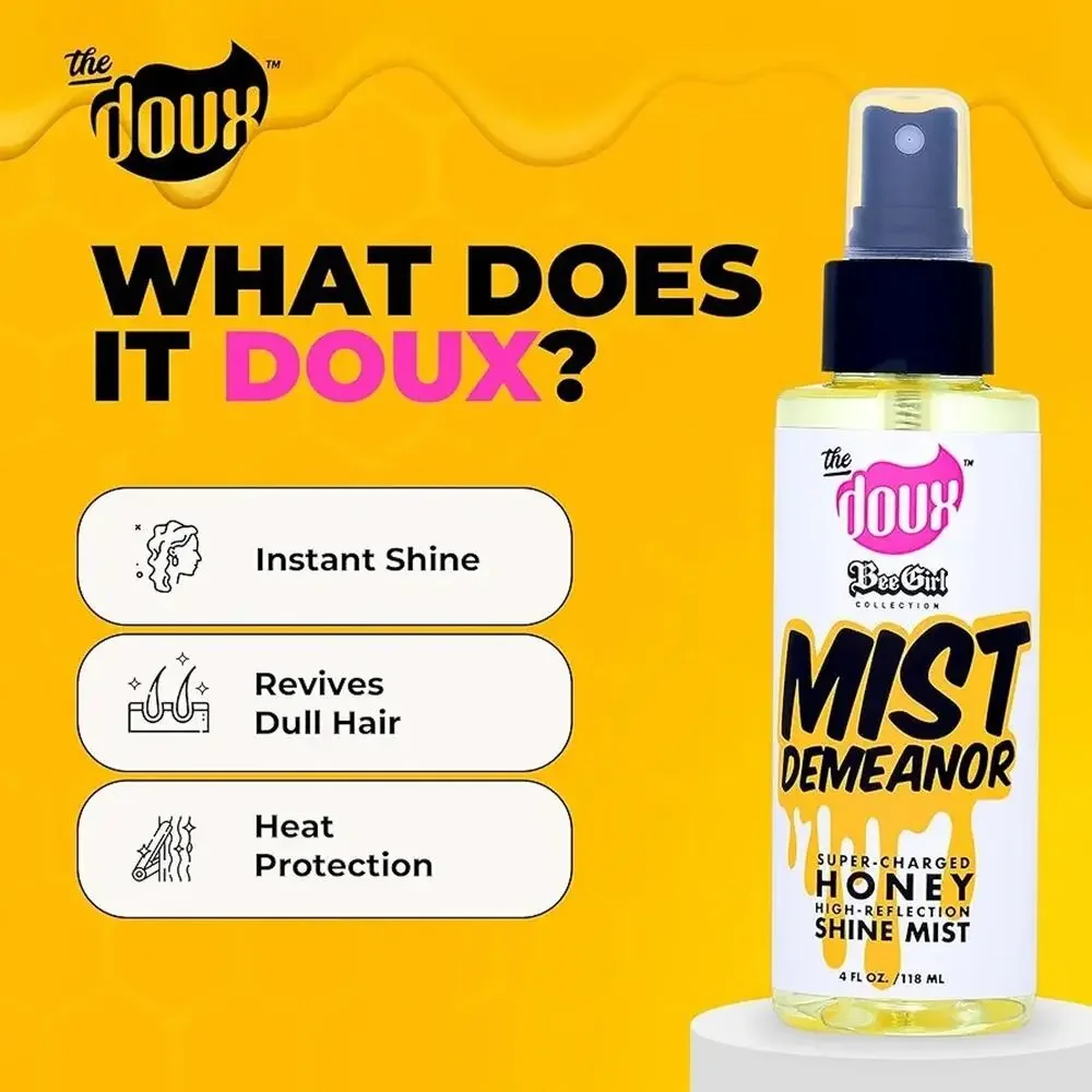 The Doux MIST DEMEANOR Honey Shine Mist Hair Mist Finishing Spray 4oz